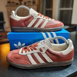 Adidas Samba Men's Size 8 Women's Size 9 Ruby Burgundy Maroon Cream White Shoes